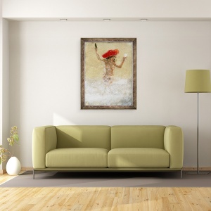 Tablou inramat - Lincoln Seligman - Fata din valuri, 70 x 90 cm - Img 2