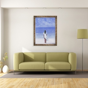 Tablou inramat - Lincoln Seligman - Fata pe plaja, 60 x 80 cm - Img 2