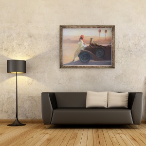 Tablou inramat - Lincoln Seligman - Ghepardul pe capota, 70 x 90 cm - Img 2