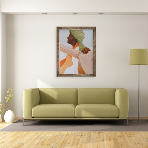 Tablou inramat - Lincoln Seligman - Interpret la sitar II, 70 x 90 cm - Img 2