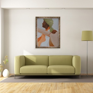 Tablou inramat - Lincoln Seligman - Interpret la sitar III, 60 x 80 cm - Img 2