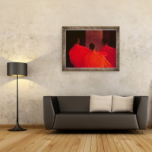 Tablou inramat - Lincoln Seligman - Patru calugari, 60 x 80 cm - Img 2