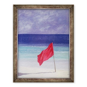Tablou inramat - Lincoln Seligman - Steagul plajei - avertizare, 60 x 80 cm