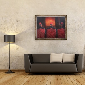 Tablou inramat - Lincoln Seligman - Trei Cardinali, 60 x 80 cm - Img 2