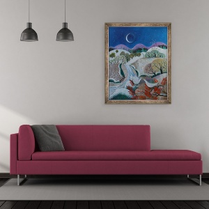 Tablou inramat - Lisa Graa Jensen - Porumbei de iarna, 50 x 60 cm - Img 2