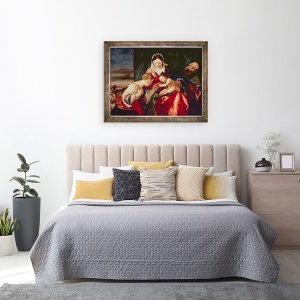 Tablou inramat - Lorenzo Lotto - Casatoria mistica a Sfintei Ecaterina, 60 x 80 cm - Img 3