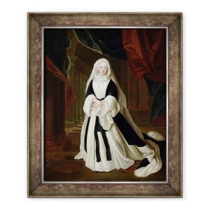 Tablou inramat - Louis de Silvestre - Portret De Louis-Francoise de Bourbon 1673-1743 Mademoiselle de Nantes in doliu imbracaminte, 50 x 60 cm
