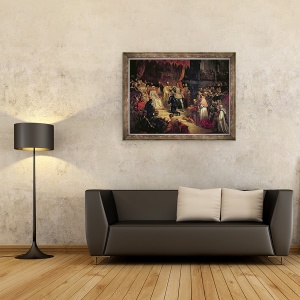 Tablou inramat - Louis Gallait - Abdicarea lui Carol al V-lea 1500-58 1841, 60 x 80 cm - Img 2