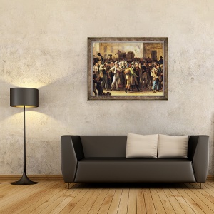 Tablou inramat - Louis Leopold Boilly - Recrutii din 1807 marsaluind pe langa Poarta Saint-Denis II, 60 x 80 cm - Img 2