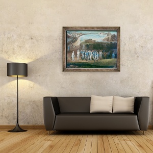 Tablou inramat - Louis Nicolas van Blarenberghe - Asediul Yorktown, 1-17 octombrie 1781, detaliu al grupului central, 60 x 80 cm - Img 2