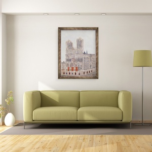 Tablou inramat - Louis Vivin - Catedrala Rheims, 60 x 80 cm - Img 2