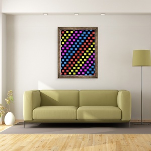 Tablou inramat - Louisa Hereford - Patrate colorate, 60 x 80 cm - Img 2