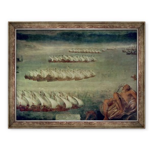 Tablou inramat - Luca Cambiaso - Batalia de la Lepanto, 60 x 80 cm