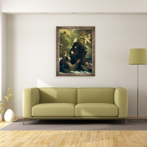 Tablou inramat - Luca Giordano - Sfantul Francisc din Paola, 60 x 80 cm - Img 2