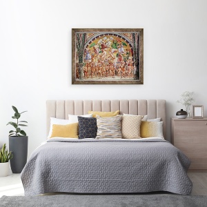 Tablou inramat - Luca Signorelli - Chemarea celor alesi spre cer fresca, 70 x 90 cm - Img 3