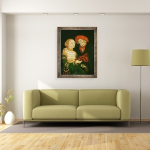 Tablou inramat - Lucas Cranach the Elder - Cuplul nepotrivit, 60 x 80 cm - Img 2