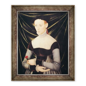 Tablou inramat - Lucas Cranach the Elder - Femeie cu garoafe, 50 x 60 cm