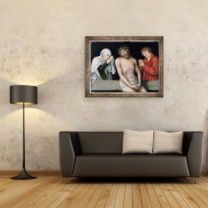 Tablou inramat - Lucas Cranach the Elder - Hristos ca Omul Durerii cu Fecioara si Sfantul Ioan, 60 x 80 cm - Img 2