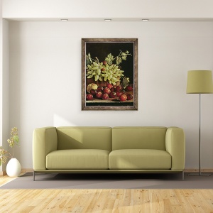 Tablou inramat - Luis Egidio Melendez - Natura moarta cu struguri, 60 x 80 cm - Img 2