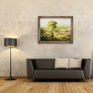 Tablou inramat - Luiz Coto - Calea ferata in Valea Mexicului, 60 x 80 cm - Img 2