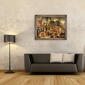 Tablou inramat - Maerten van Cleve - Jocuri pentru copii, 60 x 80 cm - Img 2