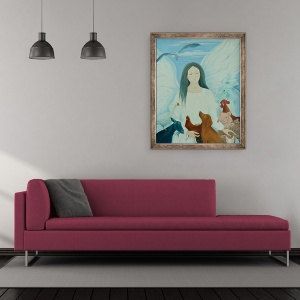 Tablou inramat - Magdolna Ban - Protectia Angel, 70 x 85 cm - Img 2