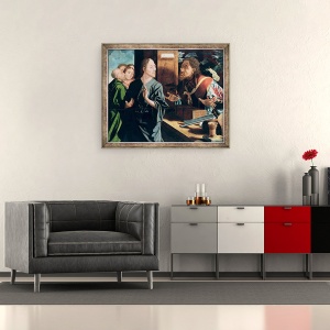Tablou inramat - Marinus van Reymerswaele - Chemarea Sfantului Matei, 70 x 85 cm - Img 2