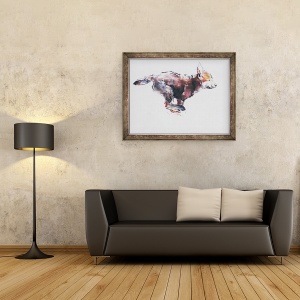Tablou inramat - Mark Adlington - Alergare lup pui, 70 x 90 cm - Img 2