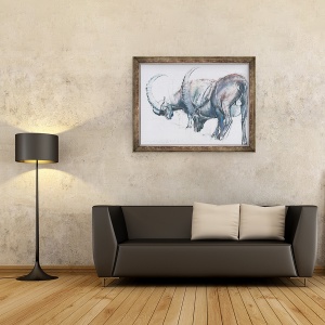 Tablou inramat - Mark Adlington - Construirea pentru iarna, 60 x 80 cm - Img 2