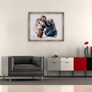 Tablou inramat - Mark Adlington - Ursii bruni europeni, 50 x 60 cm - Img 2