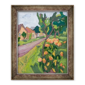Tablou inramat - Marta Martonfi-Benke - Trandafirii vecinului, 50 x 60 cm