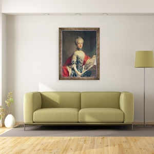 Tablou inramat - Martin II Mytens - Arhiducesa Maria Carolina 1752-1814, al treisprezecelea copil al Mariei Tereza a Austriei 1717-80, sotia lui Ferdinand I 1751-1825, 60 x 80 cm - Img 2