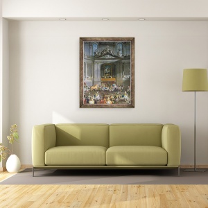 Tablou inramat - Martin II Mytens - Scoala de Calarie de Iarna I, 60 x 80 cm - Img 2