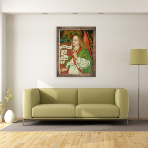 Tablou inramat - Martin Schongauer - Detaliu al Arhanghelului Gavril, de la Buna Vestire, de la Altarul Orlier, 60 x 80 cm - Img 2