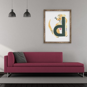 Tablou inramat - Mary Kuper - d este pentru caine, 50 x 60 cm - Img 2