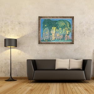 Tablou inramat - Mary Kuper - Orbii si elefantul, 60 x 80 cm - Img 2