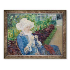 Tablou inramat - Mary Stevenson Cassatt - Lydia crosetat in gradina la Marly, 60 x 80 cm
