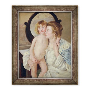 Tablou inramat - Mary Stevenson Cassatt - Mama si baiat, 50 x 60 cm