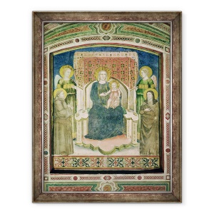 Tablou inramat - Master of Figline - Madonna intronata cu Sfantul Francisc de Assisi, 70 x 90 cm