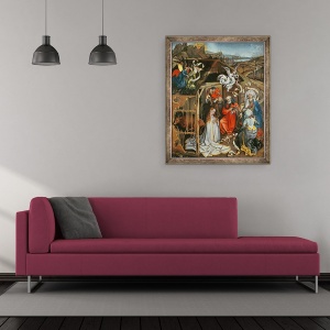 Tablou inramat - Master of Flemalle - Nasterea Domnului I, 70 x 85 cm - Img 2