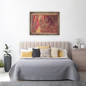 Tablou inramat - Master of the Llusanes - Sfantul Mihail Cantarind Suflete, dintr-un altar dedicat Arhanghelului Mihail, 70 x 90 cm - Img 3