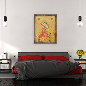 Tablou inramat - Master of the Madonna of Perugia - Virgin si Copil, 70 x 90 cm - Img 3