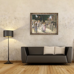 Tablou inramat - Max Liebermann - Drumul spre scoala de la Edam, 70 x 90 cm - Img 2