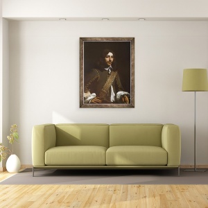 Tablou inramat - Michael Sweerts - Portretul unui Gentleman, posibil un membru al Familiei Deutz, 70 x 90 cm - Img 2