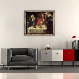 Tablou inramat - Michelangelo Caravaggio - Cina de la Emmaus, 50 x 60 cm - Img 2