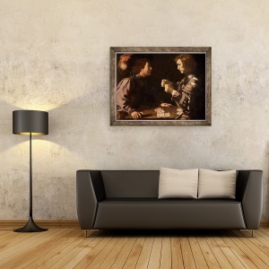 Tablou inramat - Michelangelo Caravaggio - Gamblers, 60 x 80 cm - Img 2