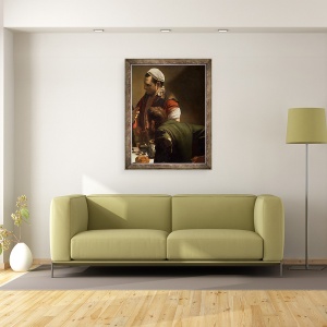 Tablou inramat - Michelangelo Merisi da Caravaggio - Cina de la Emmaus, detaliu II, 70 x 90 cm - Img 2
