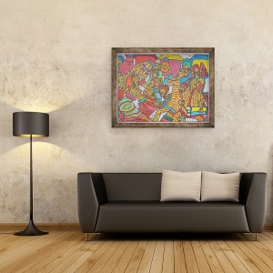 Tablou inramat - Muktair Oladoja - Festival, 60 x 80 cm - Img 2