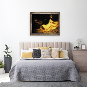Tablou inramat - Narcisse Virgile Diaz de la Pena - Nimfa adormita, 60 x 80 cm - Img 3