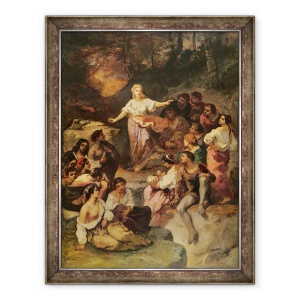 Tablou inramat - Narcisse Virgile Diaz de la Pena - Tabara de tigani, 60 x 80 cm